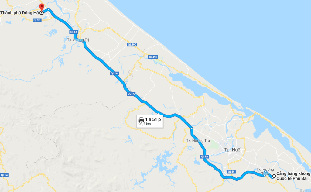 Taxi sân bay Phú Bài đi Đông Hà, Quảng Trị